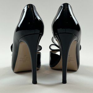 Pre Owned Valentino Garavani Patent Leather Bow Stiletto Pumps Size 39, 9 M